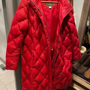 Red Eddie Bauer long puffer